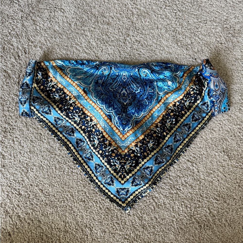 Blue Paisley Women's Bandeau tie top